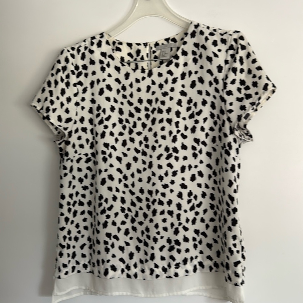 Animal print short sleeve blouse - Size 12